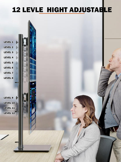 Hemudu Dual Monitorständer vertikal für 2 Monitore 13-34 Zoll schwarz
