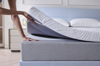 Hiimgo Gel Topper 140x200cm H3/H4 Kaltschaum Matratzentopper 7cm. Weißer, rechteckiger Gel-Kaltschaum-Topper zur Optimierung des Liegekomforts.