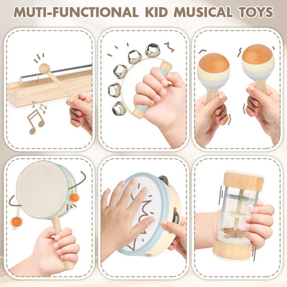 Vanplay Musikinstrumente Set aus Holz, Musikspielzeug für Kinder
