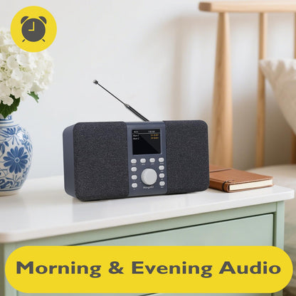 MangoKit MD5 Stereo DAB+ Radio mit Bluetooth und UKW, dunkelgrau