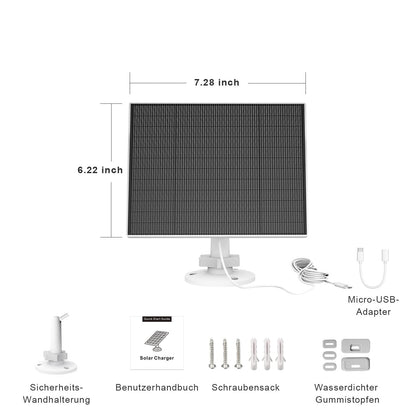 EverExceed Solarpanel für Eufy Kamera, 5W, USB-C, 3er-Pack