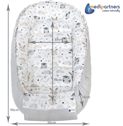 Medi Partners Babynest Nestchen für Neugeborene, Baumwolle, 100x60 cm