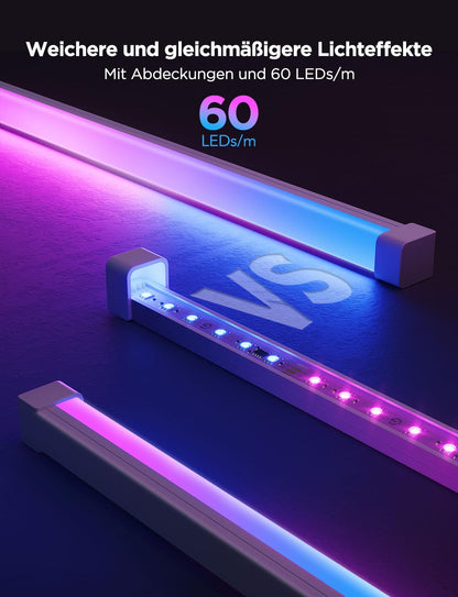 Govee RGBIC LED Strip mit Profil, 10 m, 64 Szenenmodi, App-Steuerung