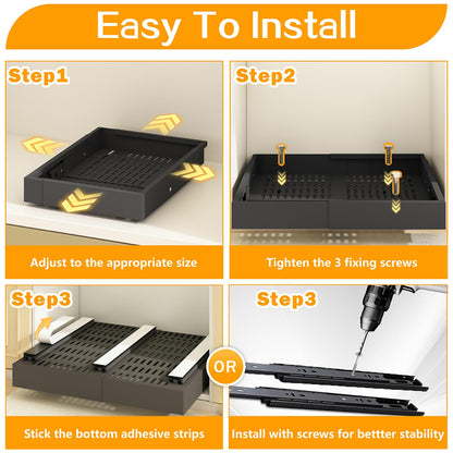Mointal Teleskopschublade 2er-Set, ausziehbarer Schrank-Organizer