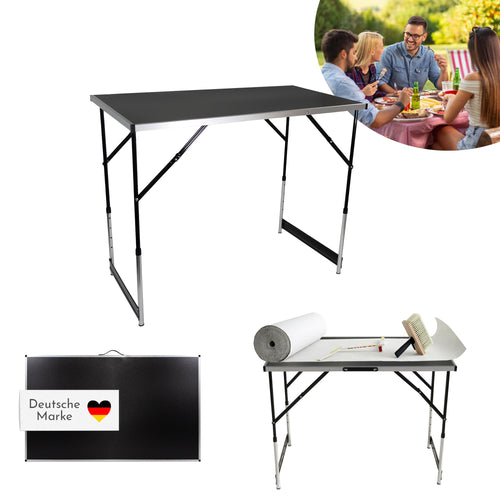 Lemodo Tapeziertisch 3-teilig klappbar – Multifunktionstisch 100x60 cm. Rechteckige Arbeitsfläche für Tapezierarbeiten oder als vielseitiger Beistelltisch.