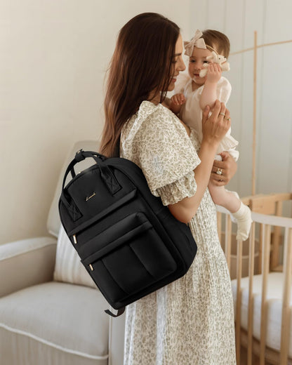 LOVEVOOK Wickelrucksack mit Wickelunterlage, Schwarz