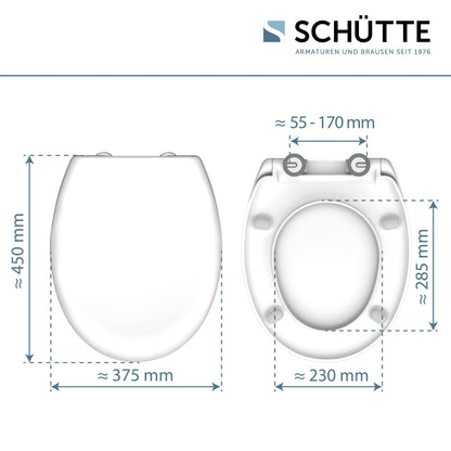 Schütte WC-Sitz Oval mit Absenkautomatik, Duroplast, weiss