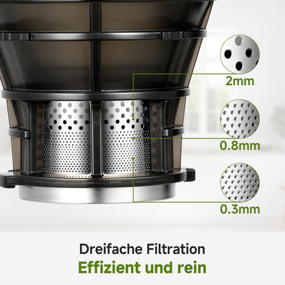 AMZCHEF Automatischer All-In-One Slow Juicer 250W 145mm – Tiefrot