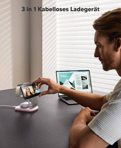 Mukiya 3-in-1 MagSafe Ladestation für iPhone, Apple Watch, AirPods