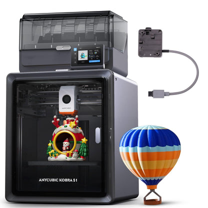 Anycubic Kobra S1 Combo 3D-Drucker – Mehrfarbig Hochgeschwindigkeit. FDM-Drucker für schnelle Erstellung komplexer 3D-Modelle aus Filament.