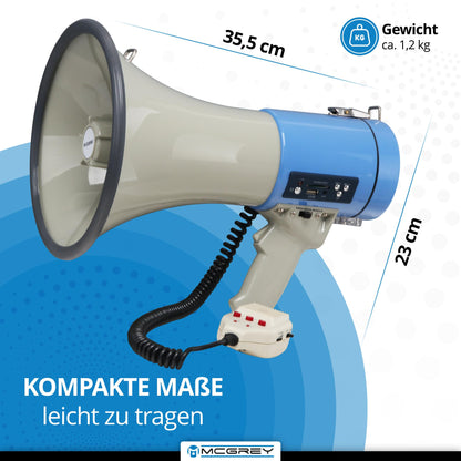 McGrey MP-800HRS Megaphon – 25W RMS, Grau/Blau