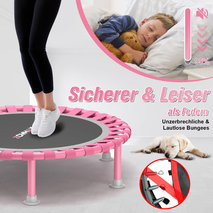 ZCMHAXJ Fitnesstrampolin klappbar, Ø 101,6 cm, mit Haltegriff, 204 kg