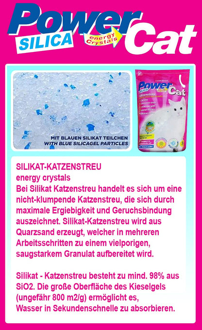 Powercat Magic Silikat Katzenstreu 12 x 5 Liter (60 L)