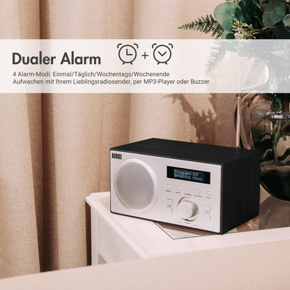 August MB420 DAB+/FM Küchenradio Bluetooth Holzgehäuse