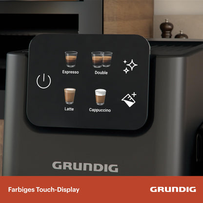 GRUNDIG KSM 6430 Siebträgermaschine - Dark Inox/Schwarz