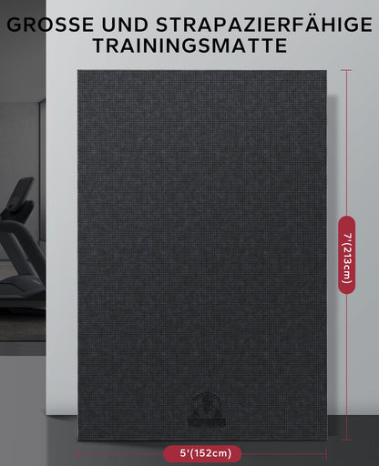 HAPBEAR Yogamatte XXL Fitnessmatte - Schwarz Rutschfest