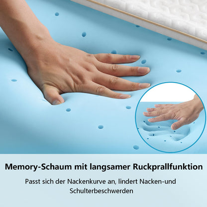 BedStory Gel Memory Foam Kopfkissen 60x40 cm für Seitenschläfer