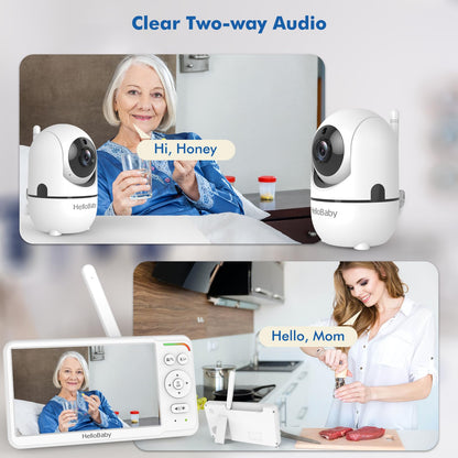 HelloBaby HB6560 Babyphone mit Kamera, 6-Zoll-Display, Nachtsicht