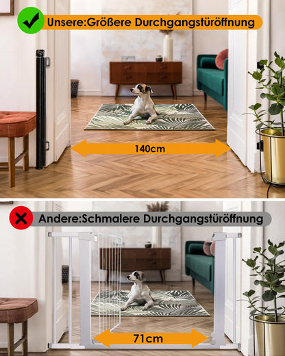 derimkcoa Treppenschutzgitter ausziehbar 0–140 cm, schwarz