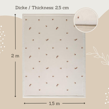Hakuna Matte Spielmatte Baby, Blumen, 200x150 cm, Memory-Schaum