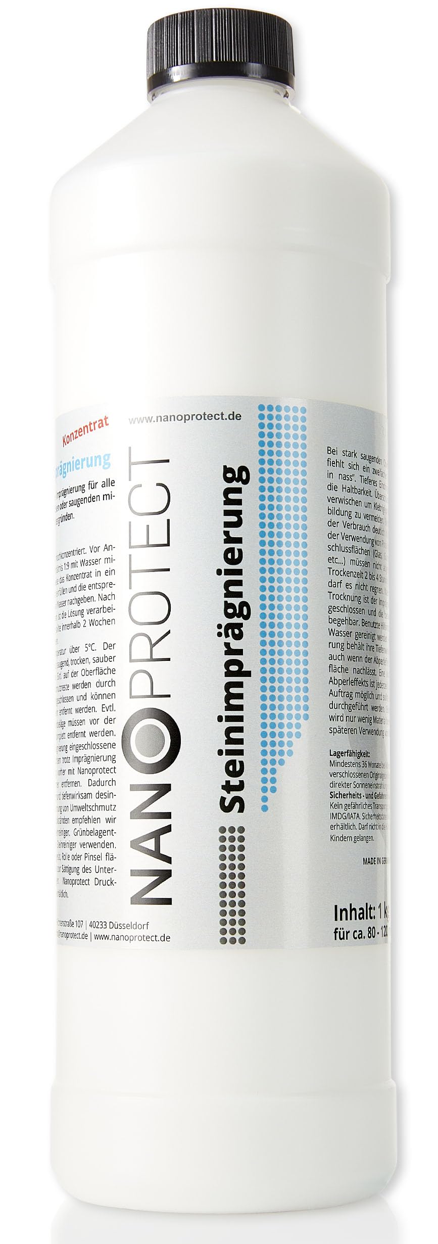 Nanoprotect Steinimprägnierung Konzentrat 1 kg zur Hydrophobierung mineralischer Oberflächen