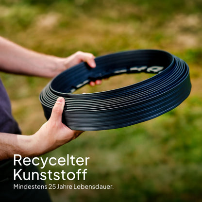 UNIGARDIA Flexible Rasenkante, Kunststoff, 20 m, schwarz, 60 Erdanker