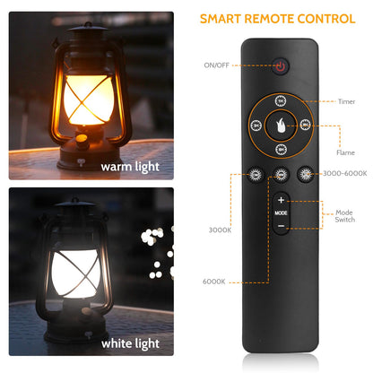 KINGLEAD Vintage LED Laterne mit Flammeneffekt, USB, IP44, 2er-Set