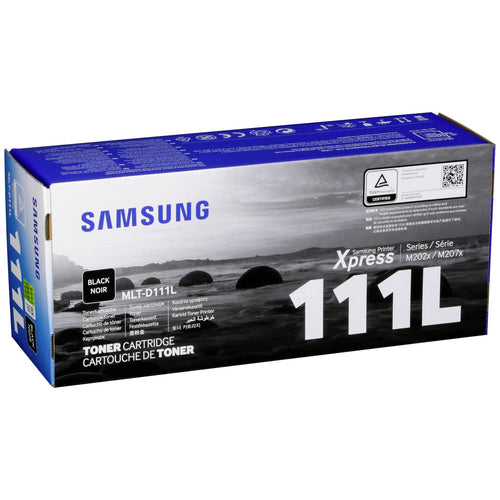 Samsung MLT-D111L (SU799A) Original Toner Schwarz XL. Rechteckige, schwarze Tonerpatrone zum Drucken in Laserdruckern.