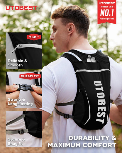 UTOBEST Laufrucksack 5L, ultraleichter Trinkrucksack reflektierend