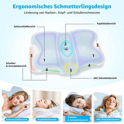 BRO ergonomisches Nackenstützkissen aus Memory Foam, 60x40x13cm