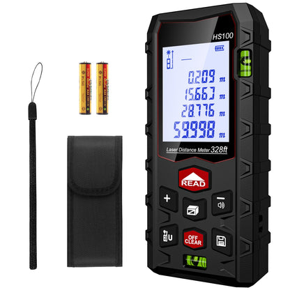 Charcity HS100 Laserentfernungsmesser 100 m, IP54, Dual-Level, Handgerät mit Display