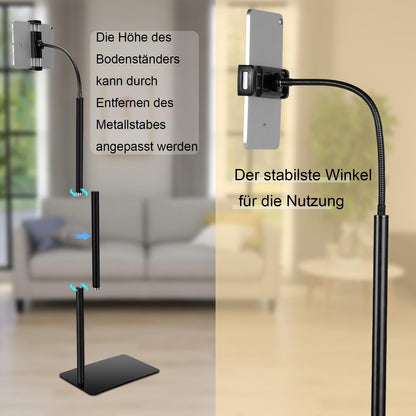 LanPavilion Tablet-Bodenständer, 360 Grad drehbar, Metall-Schwanenhals