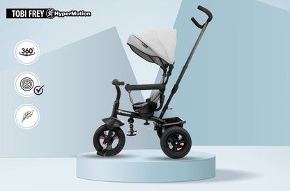 HyperMotion Dreirad mit Schubstange, 3-in-1 Kinderfahrzeug, Grau