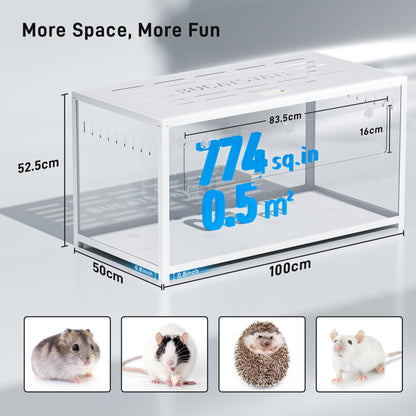 BUCATSTATE Hamsterkäfig Metall 2.0 Nagerkäfig Weiss 100x50 cm