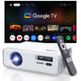 Aurzen Eazze D1G Smart Beamer Full HD mit Google TV, Weiss – Projektor für Heimkino und Outdoor