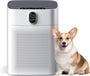 MORENTO Luftreiniger HEPA Filter für Allergiker 100m² – CADR 300. Weißer Quader. Filtert Raumluft von Allergenen und Feinstaub.