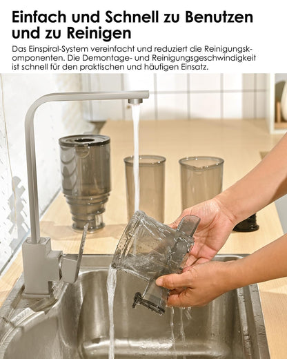 Fretta F5000 Slow Juicer Entsafter mit 108 mm Einfüllöffnung, 200 W