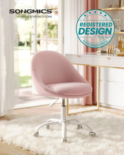 SONGMICS Homeoffice-Stuhl Fleece – Pastellrosa OBG020R03