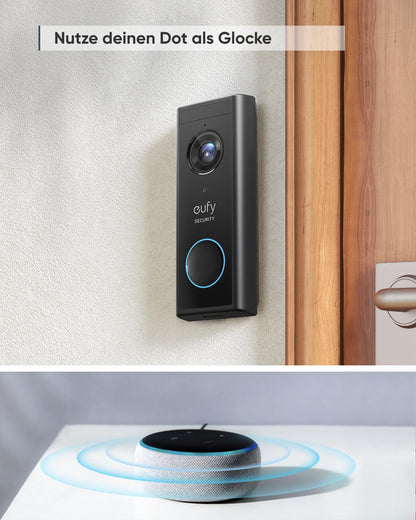 eufy Security Video-Türklingel T8210C 2K HD kabellos mit Akku