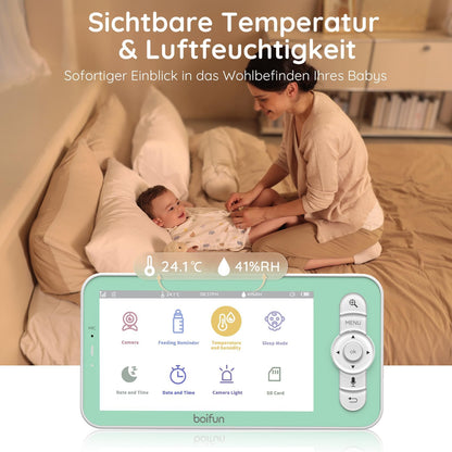 BOIFUN Baby 6T Babyphone mit Kamera, 2K, Nachtlicht und App