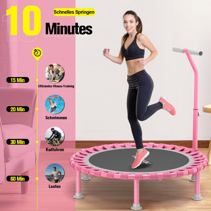 ZCMHAXJ Fitnesstrampolin klappbar, Ø 101,6 cm, mit Haltegriff, 204 kg