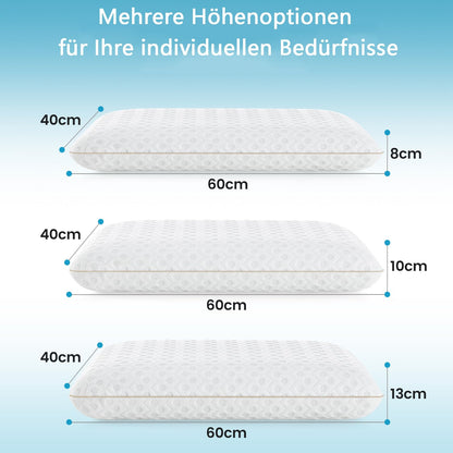 BedStory Gel Memory Foam Kopfkissen 60x40 cm für Seitenschläfer