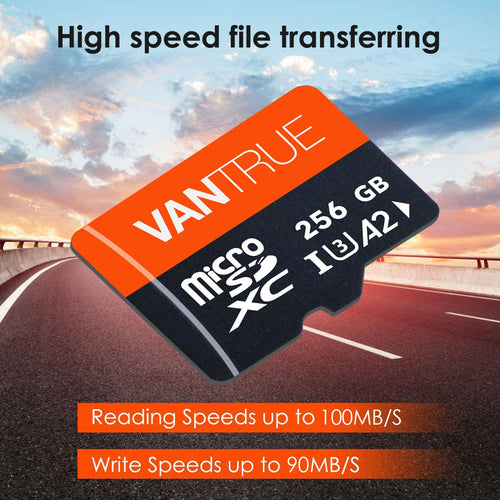 VANTRUE 256GB microSD Speicherkarte UHS-I U3 4K inkl. SD-Adapter für Dashcams und Überwachungskameras