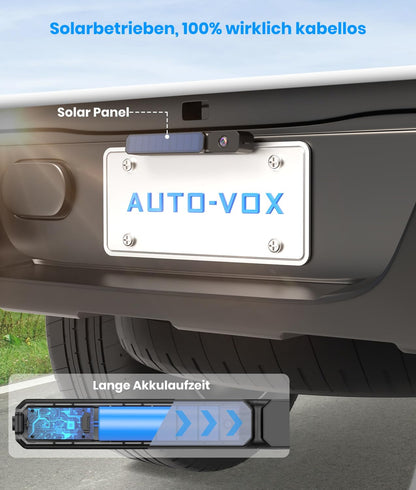 AUTO-VOX Solar1PRO Solar Rückfahrkamera kabellos mit 5" Monitor