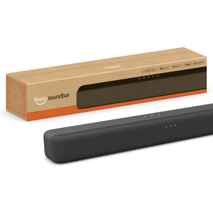 Amazon Fire TV Soundbar 2.0 mit DTS Virtual:X & Dolby Audio. Rechteckig, schwarz. Verbessert 2.0-Kanal TV-Klang mit virtuellem Surround-Sound.