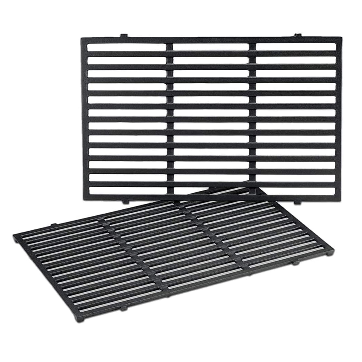 GFTIME Grillrost Gusseisen 49,5 x 32,5 cm für Weber Genesis, 2 Stück mit matter Porzellan-Emaille