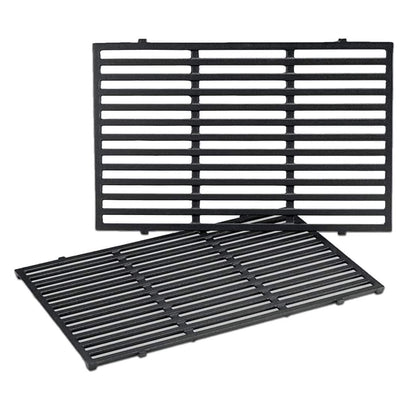 GFTIME Grillrost Gusseisen 49,5 x 32,5 cm für Weber Genesis, 2 Stück mit matter Porzellan-Emaille