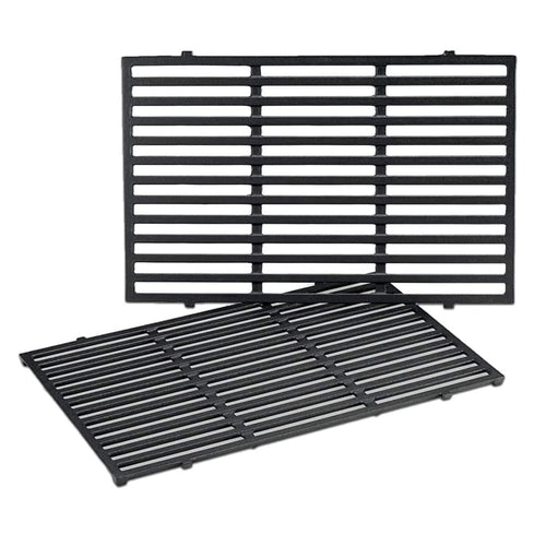 GFTIME Grillrost Gusseisen 49,5 x 32,5 cm für Weber Genesis, 2 Stück mit matter Porzellan-Emaille