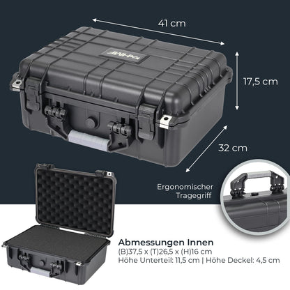 HMF ODK100 Outdoor-Fotokoffer, Transportkoffer mit Rasterschaumstoff
