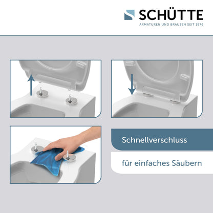 Schütte Slim WC-Sitz aus Duroplast mit Absenkautomatik, Schwarz